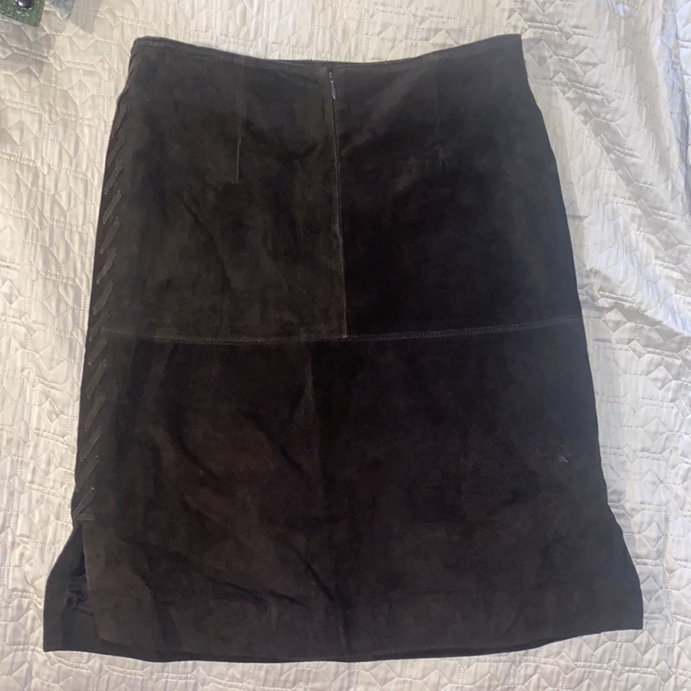 Dark brown leather skirt from Tempesta